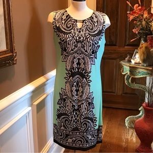 JM Collection Mint Green and Black Comfortable Dress